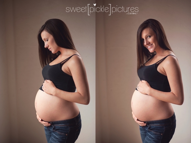 studio maternity session bare belly 