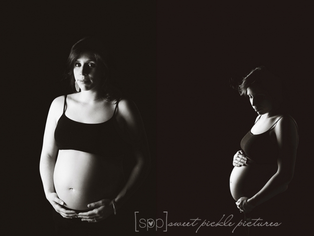 Studio Maternity Session with Dramatic Lighting - Sweet Pickle Pictures